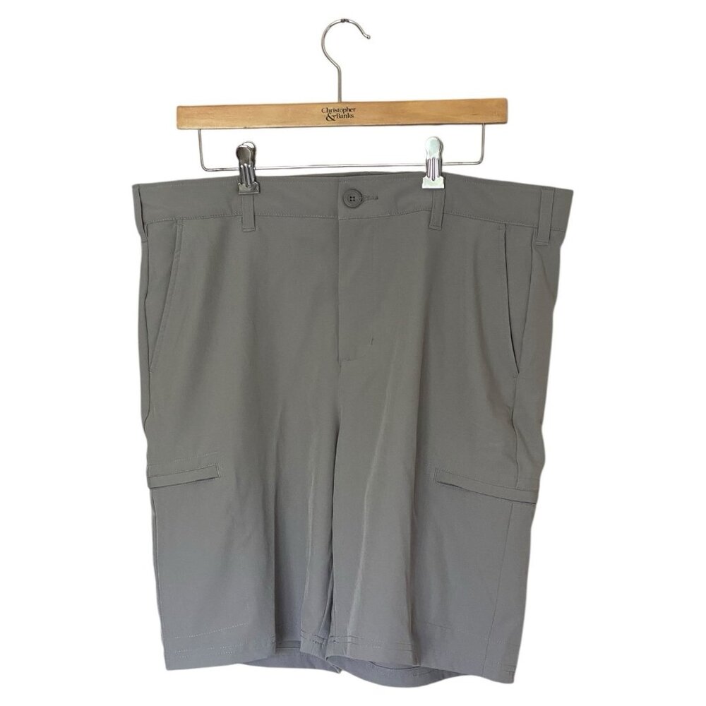 Birdie Bound Gray Shorts Men's Size 36 Flat Front Summer Beach Fun Golf
